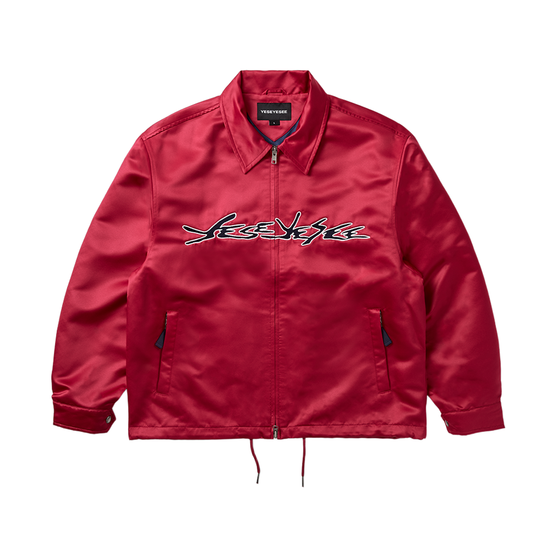 YS251WOWLS02RED YESEYESEE Chain Stitch Logo Coach Jacket Red