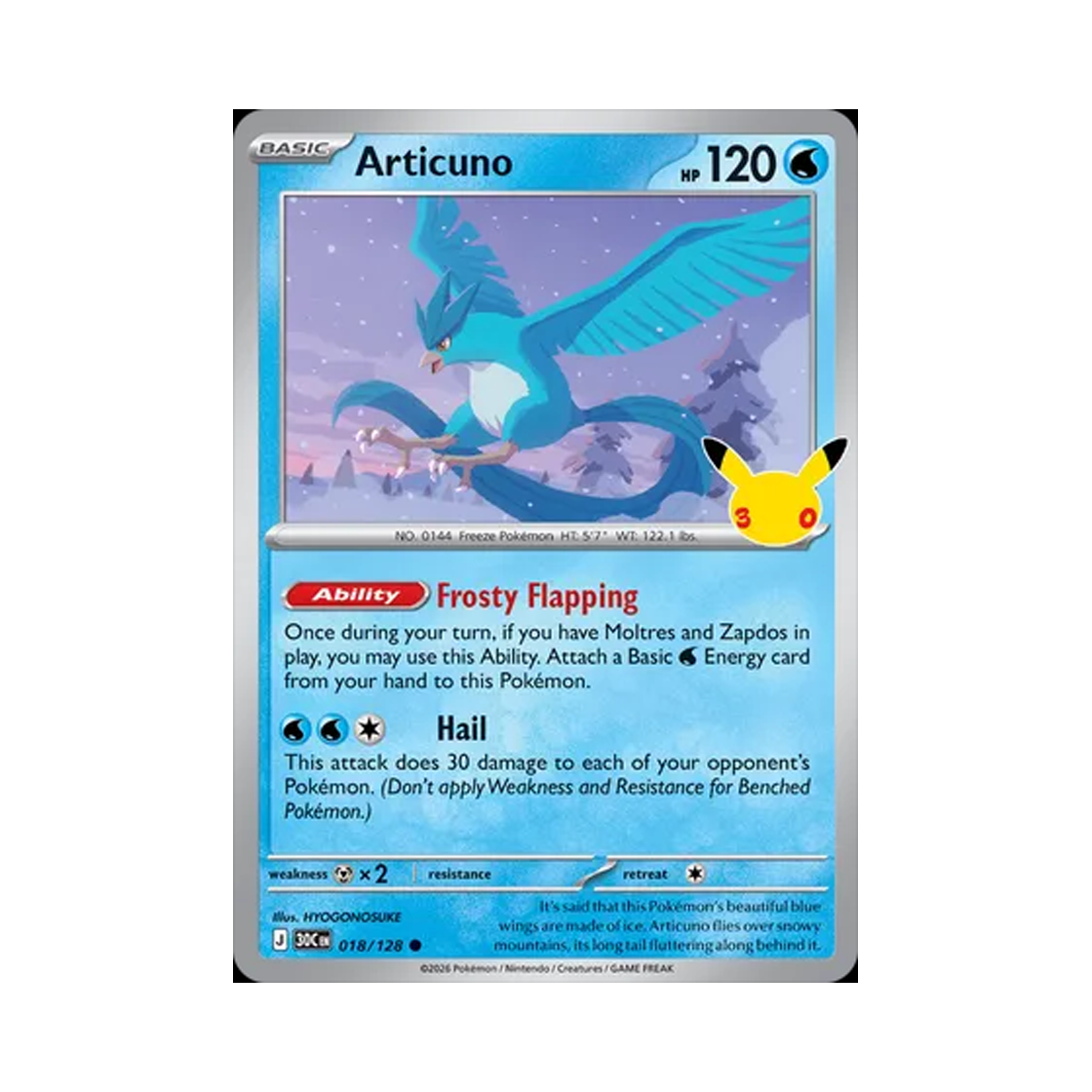 30C018-128 Pokemon TCG Articuno C 30th Celebration (English Ver.)