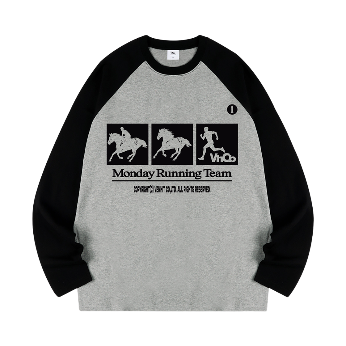 벤힛 MRH 레글런 롱슬리브 그레이블랙(Venhit MRH Raglan Long Sleeve Gray-Black) - 2