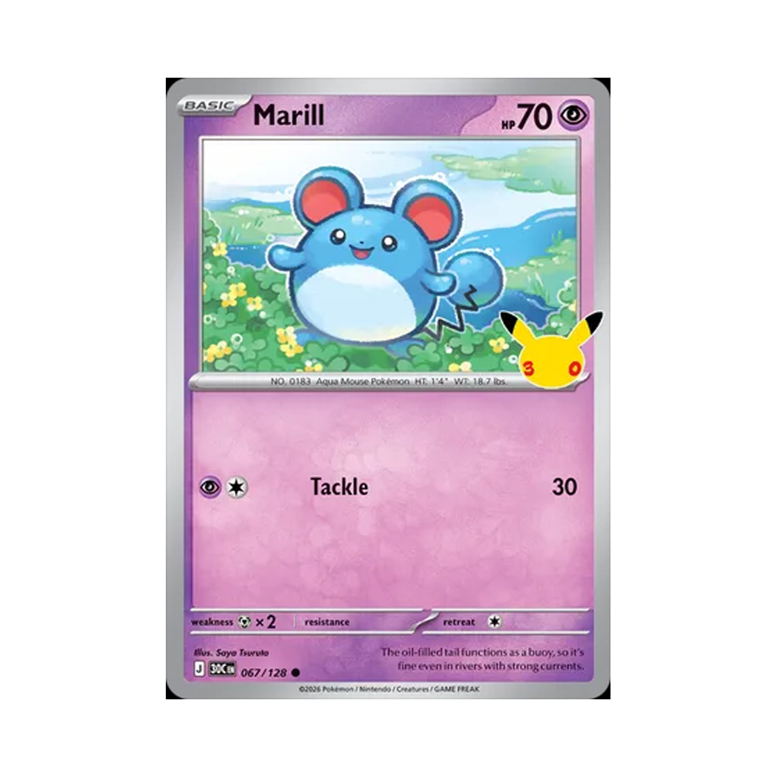 30C067-128 Pokemon TCG Marill C 30th Celebration (English Ver.)