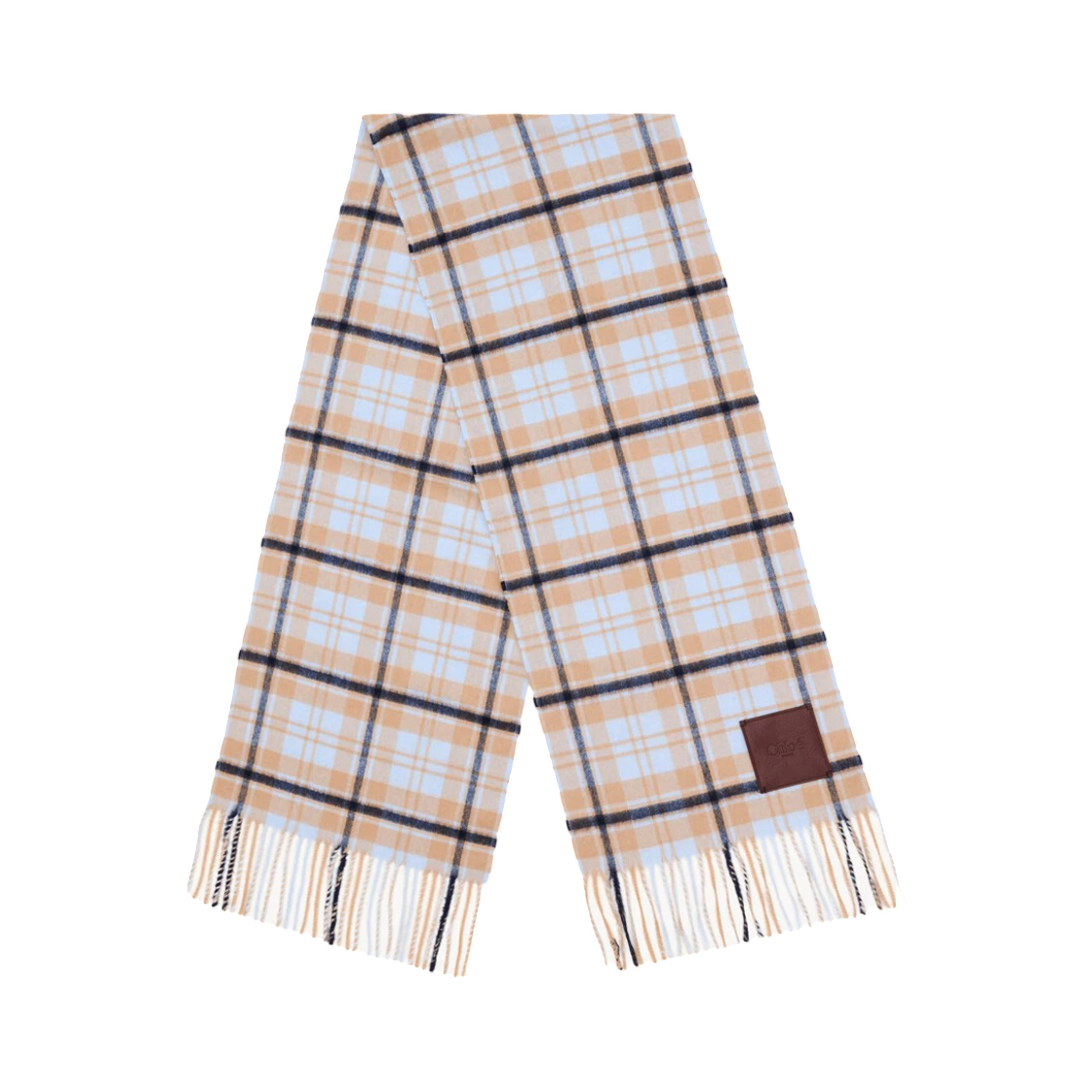 CH26WTS04WS199Q Chloe Highlanding Scarf in Cashmere Blue Beige