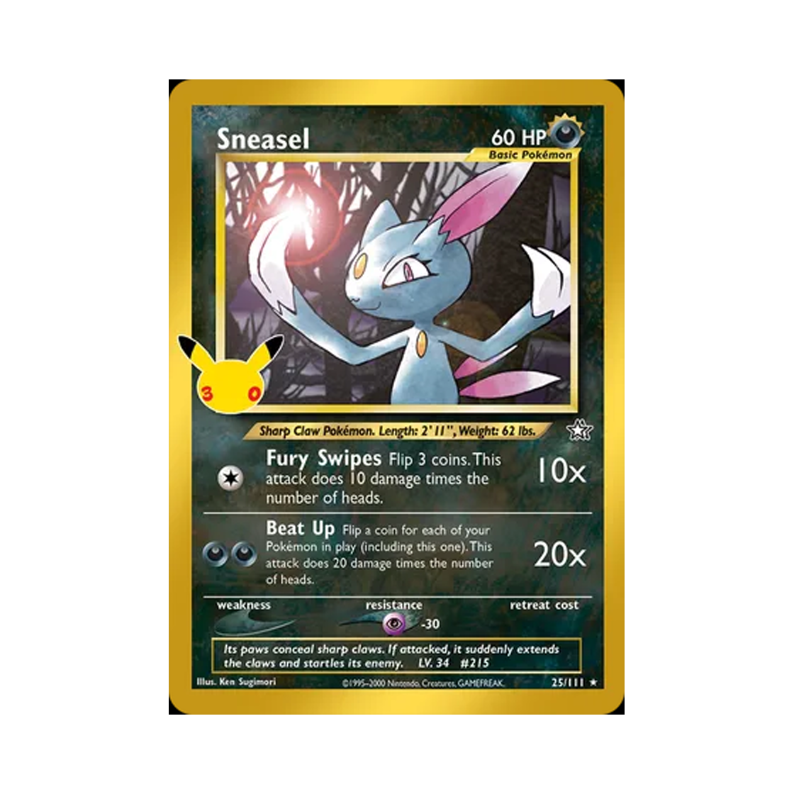 30C25-111 Pokemon TCG Sneasel R 30th Celebration Classic Collection (English Ver.)