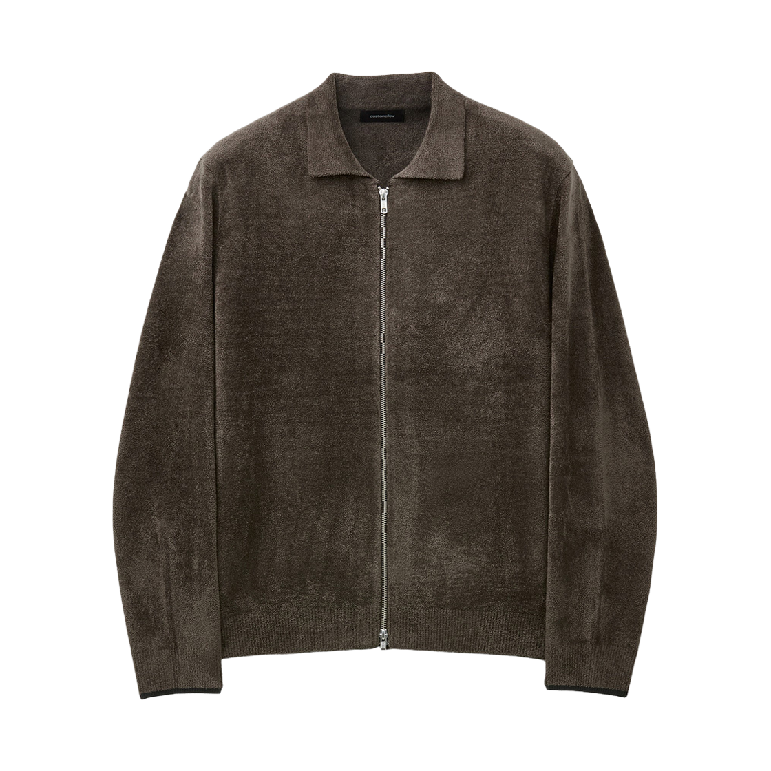 커스텀멜로우 셔닐 카라 가디건 브라운(Customellow Chenille Collared Cardigan Brown) - 1
