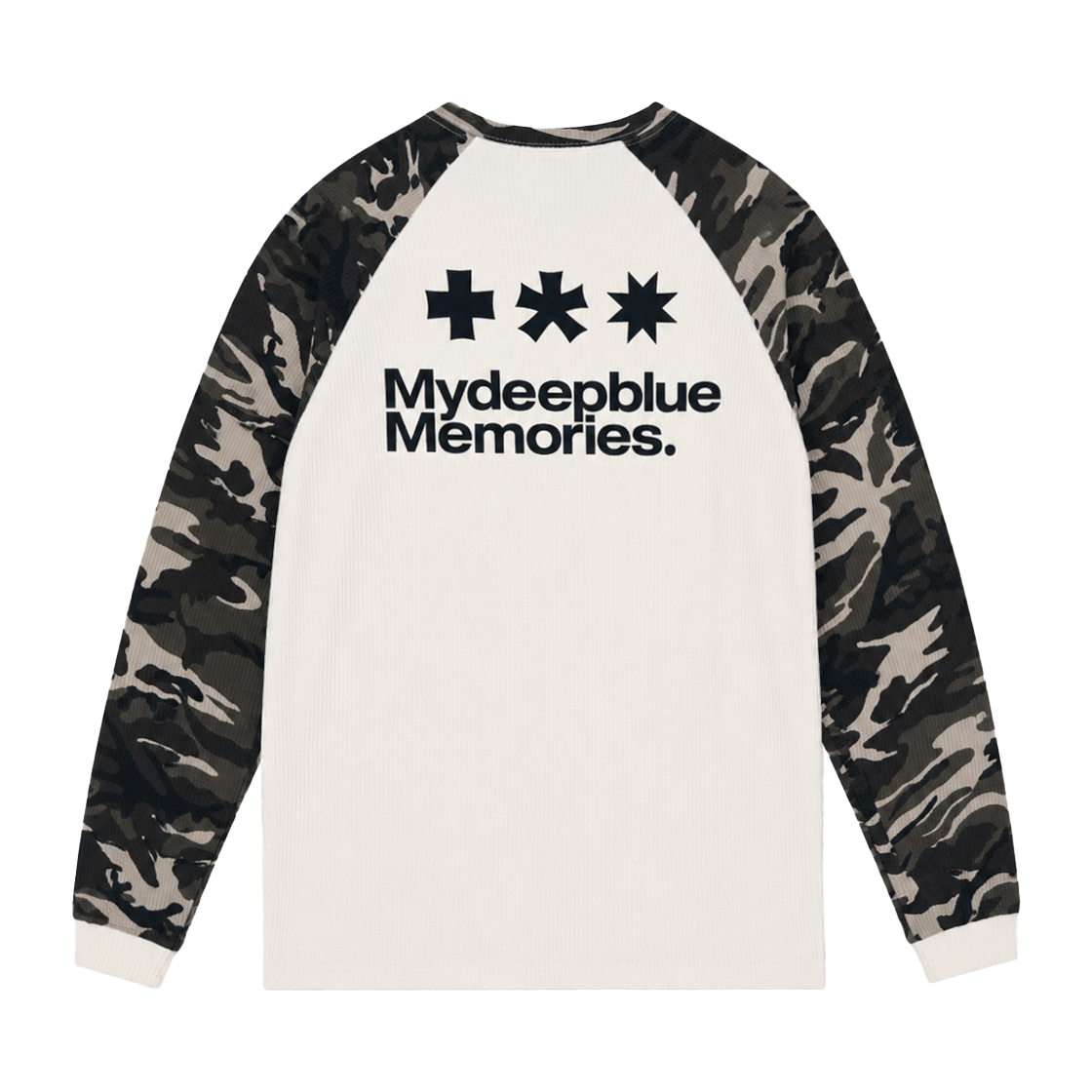 26091002 MydeepblueMemories Mm Logo Waffle Raglan Tee Beige