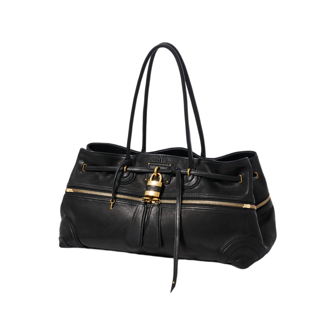 끌로에 라지 패딩턴 슬링 이스트 웨스트 백 소프트 레더 블랙(Chloe Large Paddington Sling East West Bag in Soft Leather Black) - 2