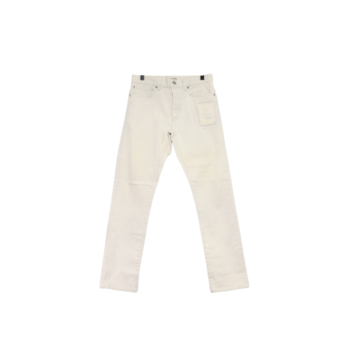 IT7SMWEPLUAO Dior X Daniel Arsham Logo Patch Gray Denim Men Pants