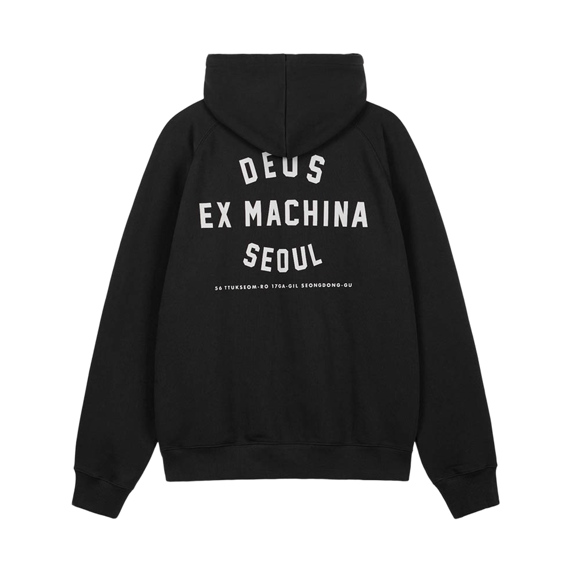 [6% 적립] 데우스 엑스 마키나 서울 컬리지 어드레스 후디 블랙([6% 적립] Deus Ex Machina Seoul College Address Hoodie Black)