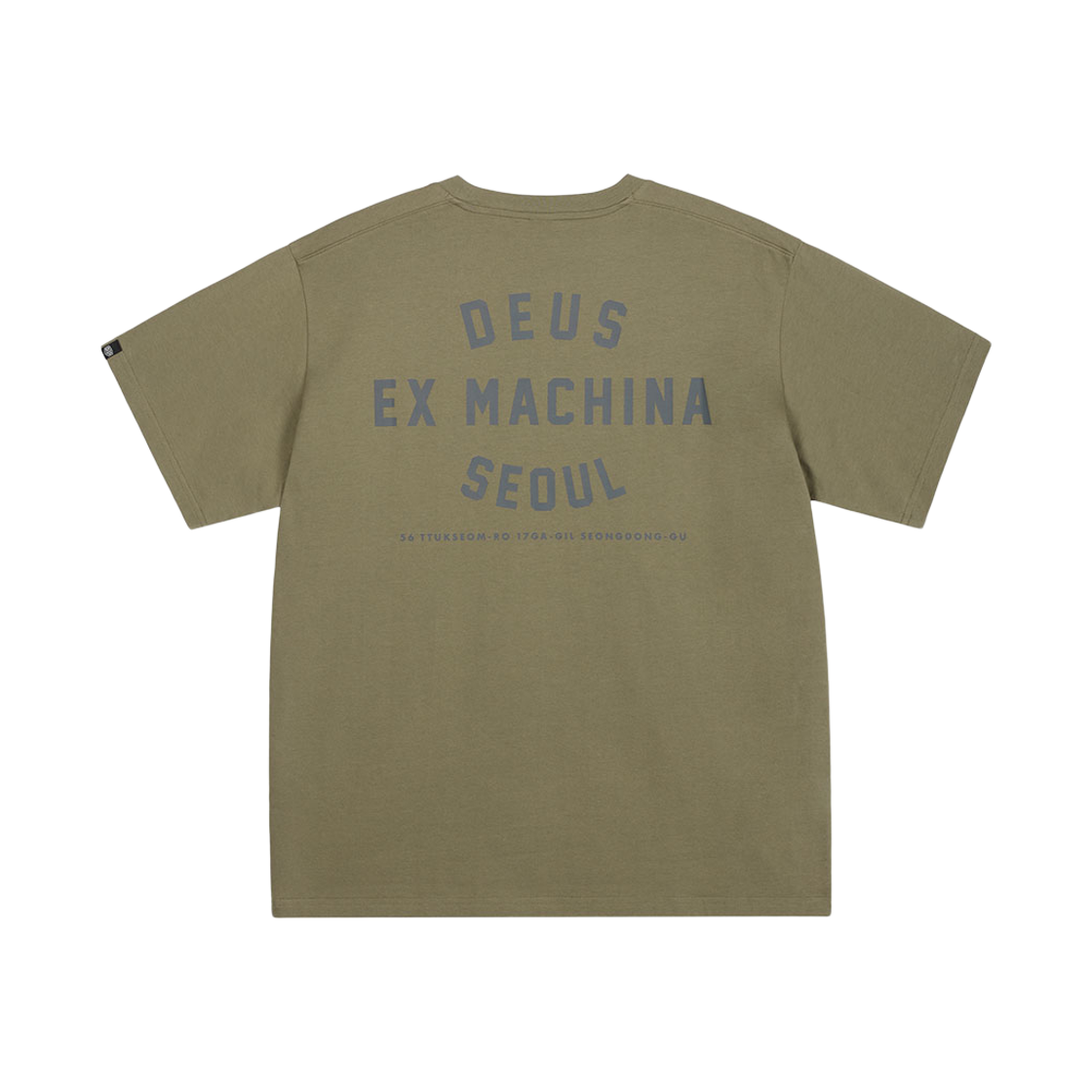 D262UTS010057 [6% 적립] Deus Ex Machina Seoul College Address Tee Olive