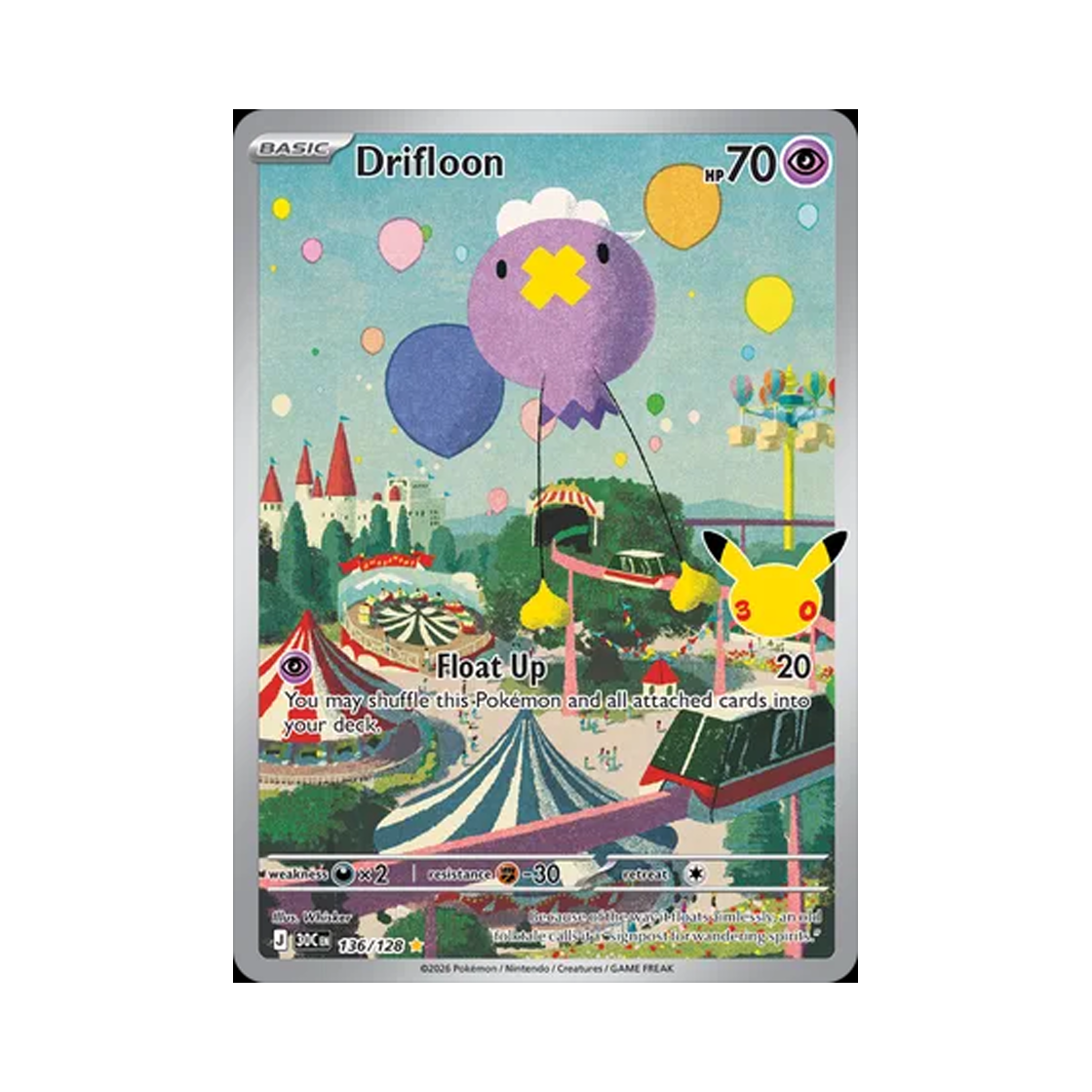 30C136-128 Pokemon TCG RRifloon AR 30th Celebration (English Ver.)
