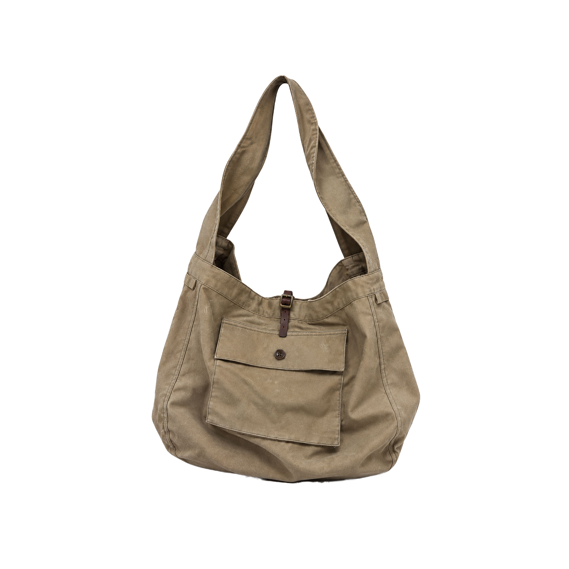 NCH26A-CA01BG CHOWOO Waxed Cotton Postman Bag Beige