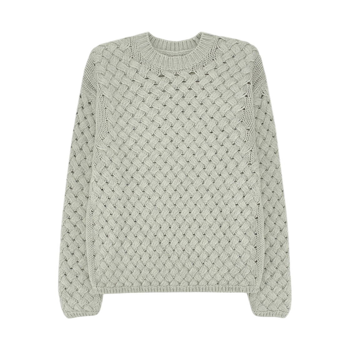 19CMKN288A110149AM13 C.P. Company Lambswool GRS Logo Crewneck Sweater Off White Melange Grey - 25FW