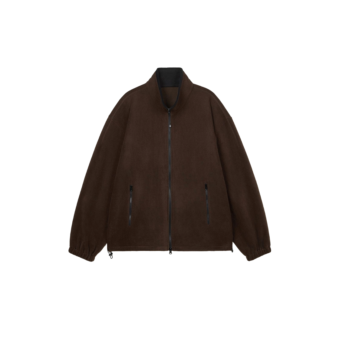 TNJU6F110W2 TNGT Oversized Fleece Zip-Up Jacket Brown