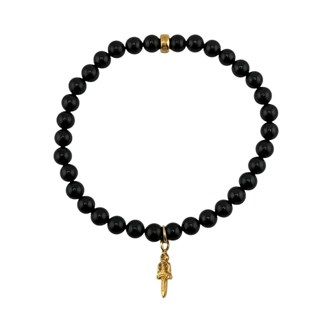 19 TheDosan x chrome hearts 22k dagger stack charm beads bracelet