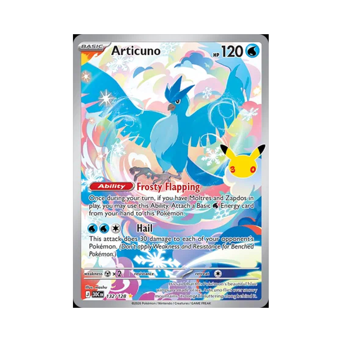 30C132-128 Pokemon TCG Articuno AR 30th Celebration (English Ver.)