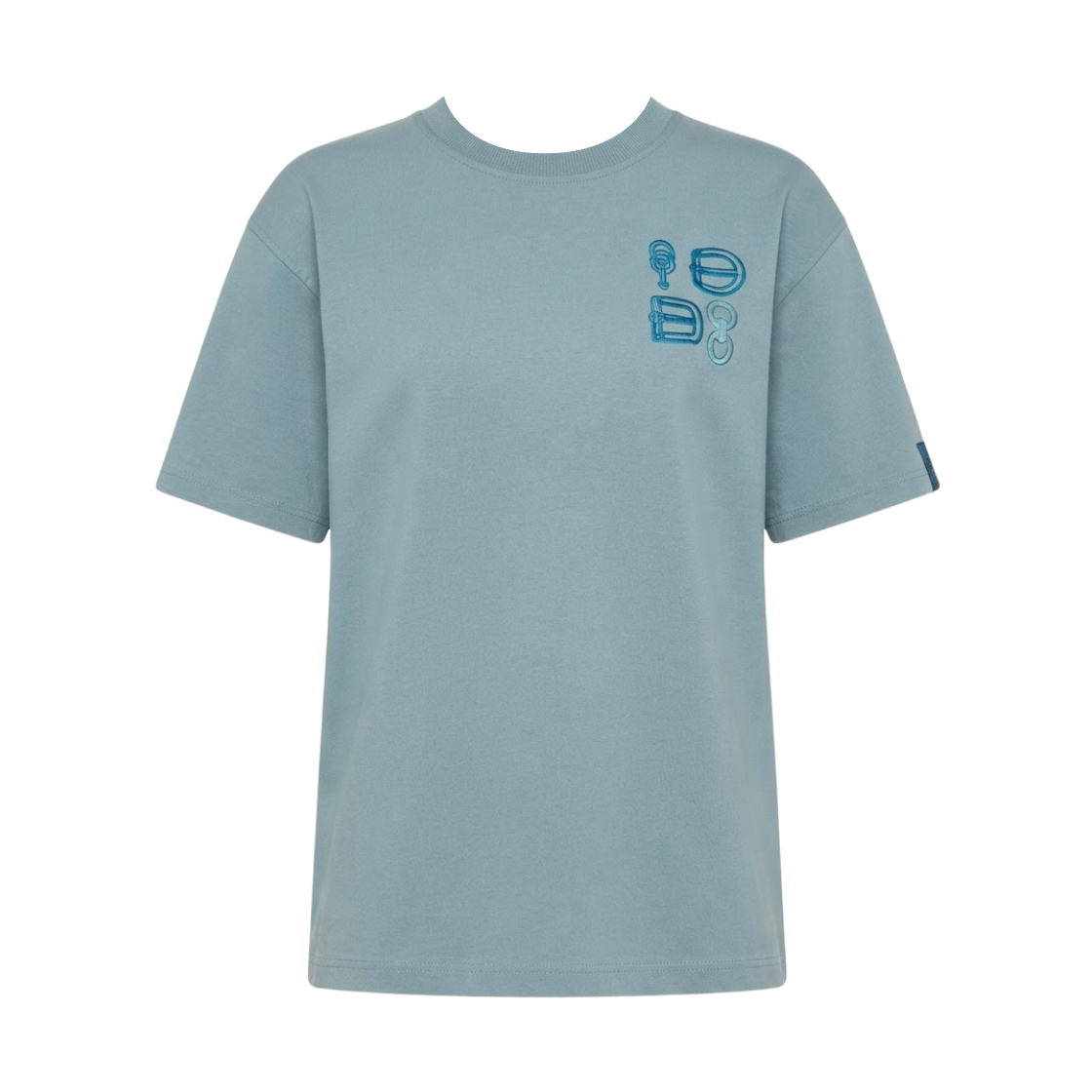 H6H4622DCKL (W) Hermes Maxi Printed T-Shirt Bleu Adriatique