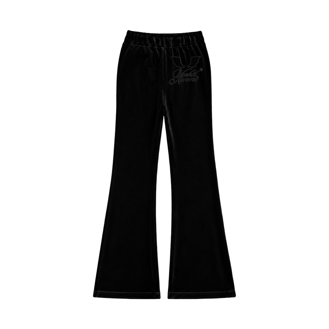 [KREAM 단독] 벤힛 x 쿠로미 벨루아 부츠컷 팬츠 블랙([KREAM 단독] VENHIT x KUROMI Velour Bootcut Pants BLACK)
