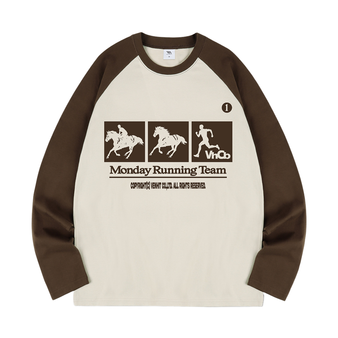 26FV007 Venhit MRH Raglan Long Sleeve Cream-Brown