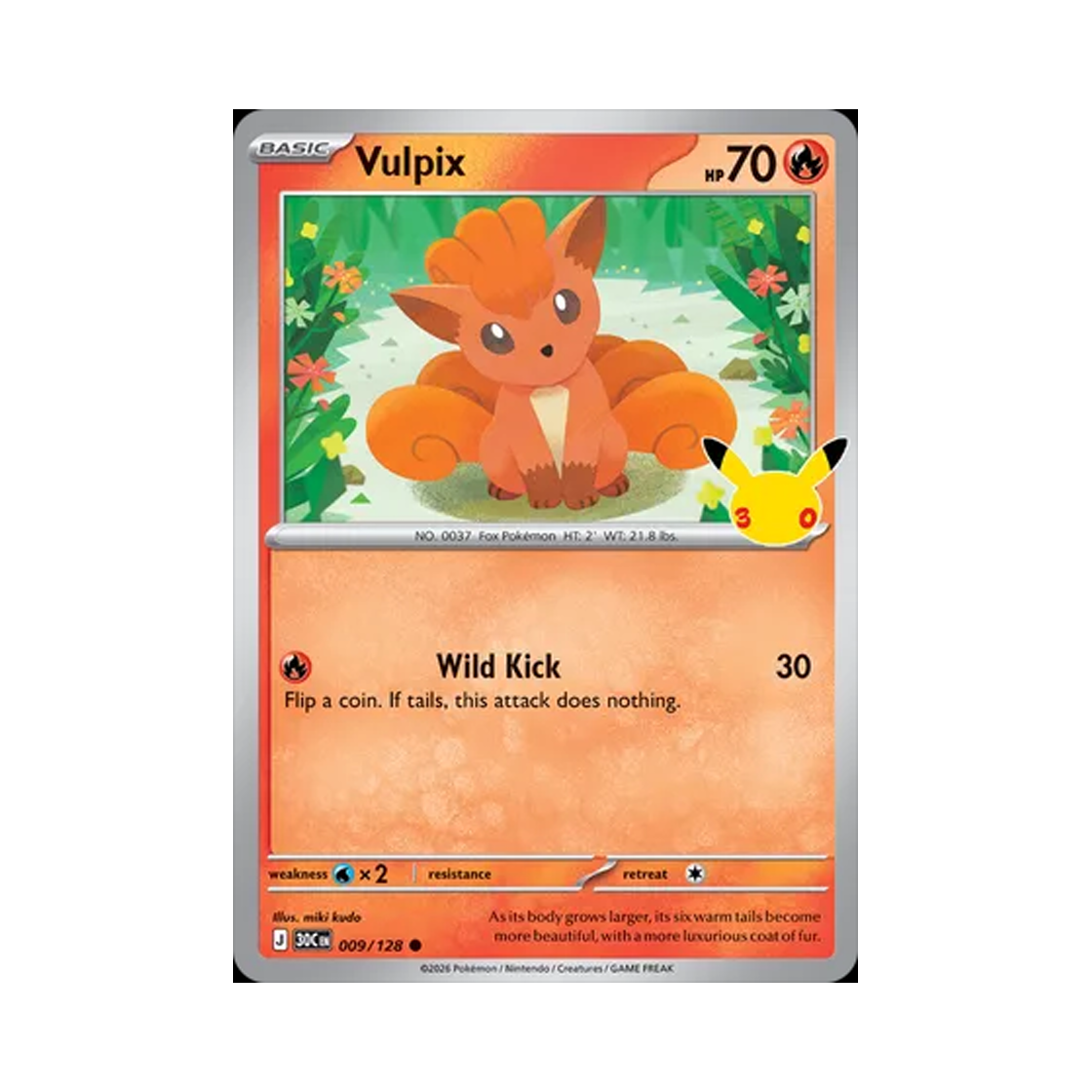 30C009-128 Pokemon TCG Vulpix C 30th Celebration (English Ver.)
