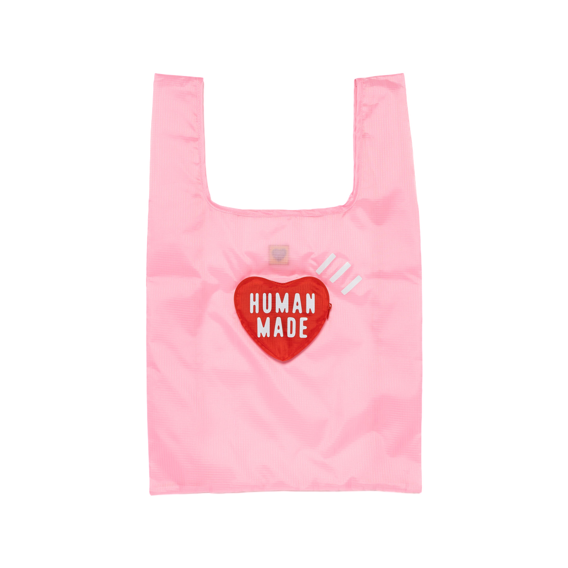HM32GD022 Human Made Heart Shopping Bag Large Pink