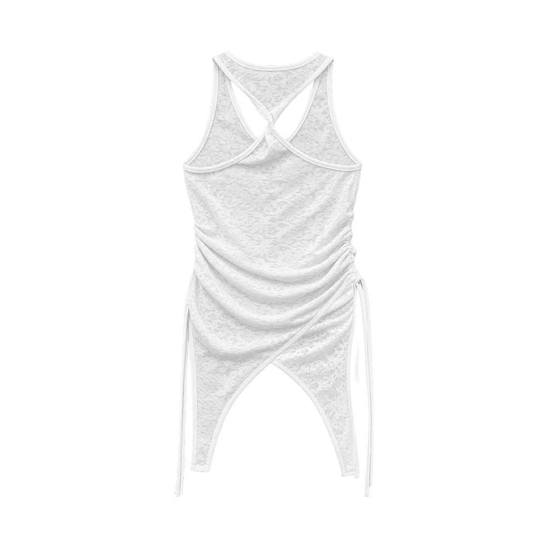 홀리넘버세븐 셔링 홀터 슬리브리스 탑_화이트(Holy Number 7 Shirred Halter Sleeveless Top_White) - 2