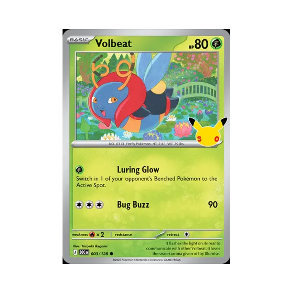 30C003-128 Pokemon TCG Volbeat C 30th Celebration (English Ver.)