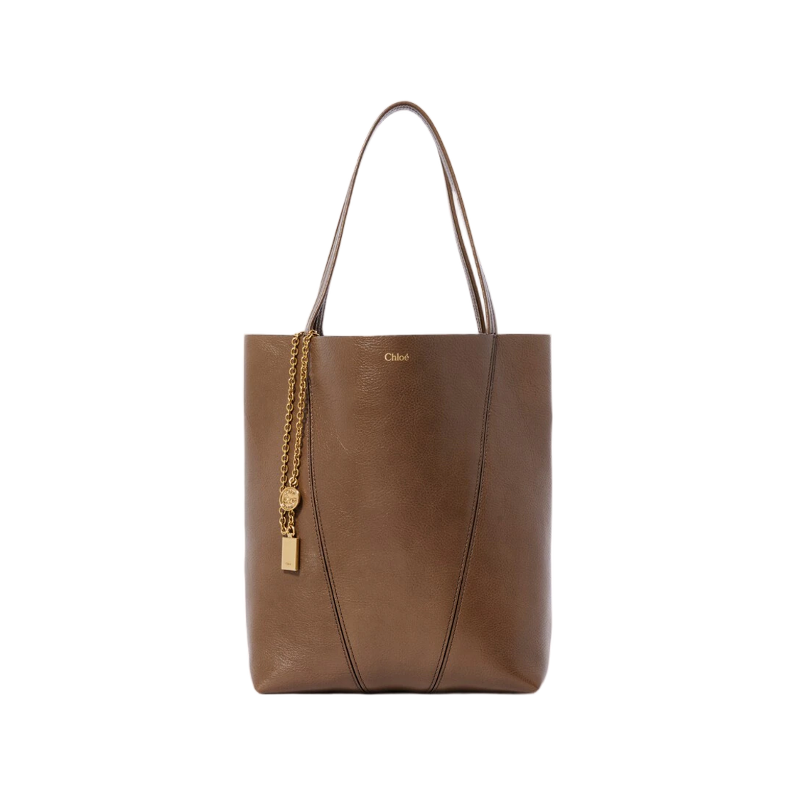 끌로에 스핀 토트백 그레인드 레더 스모크드 브라운(Chloe Spin Tote Bag in Grained Leather Smoked Brown)