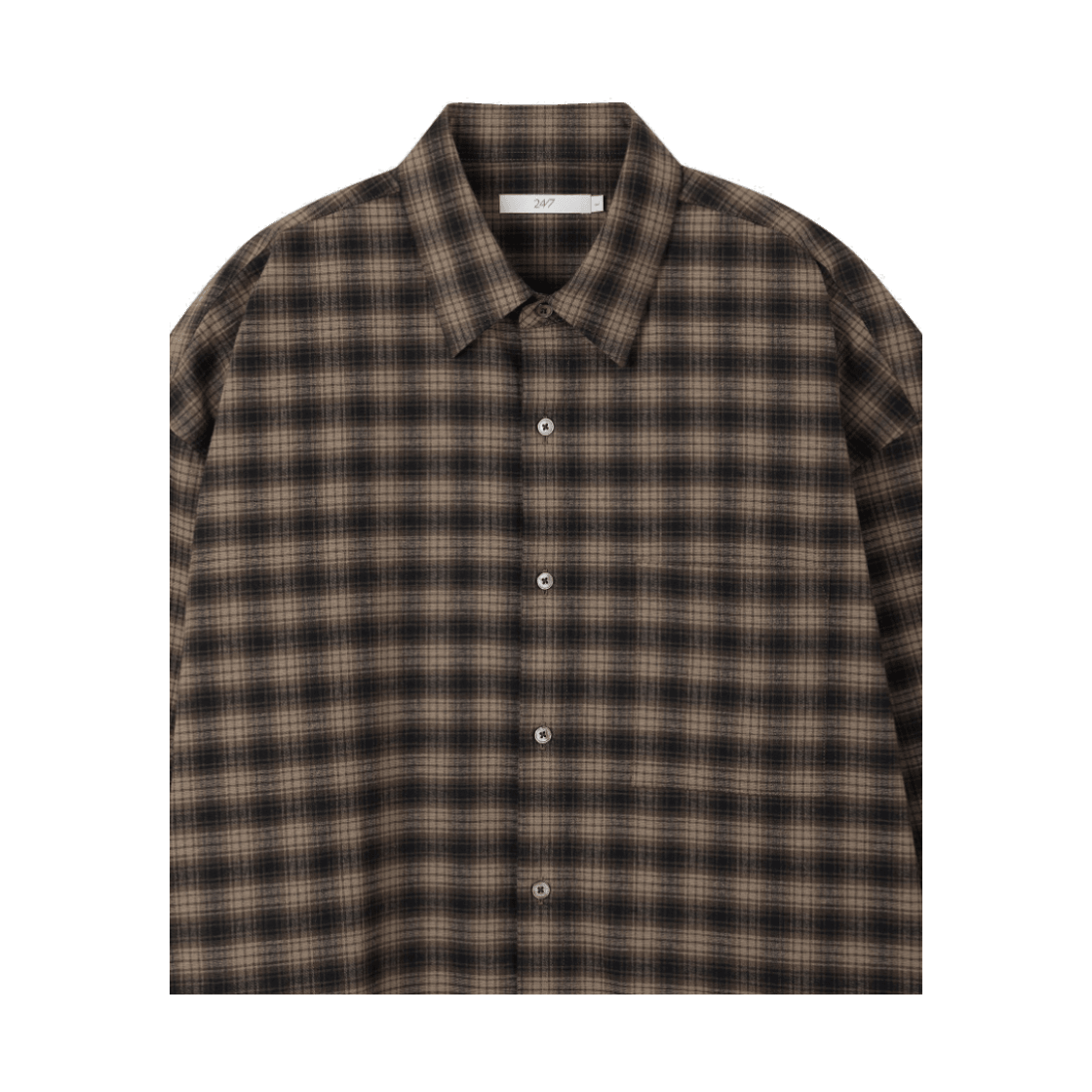 24/7 시리즈 SOMELOS 체크 플라넬 셔츠 포르투칼 브라운(24/7 series Somelos Check Flannel Shirts Portugal Brown) - 3