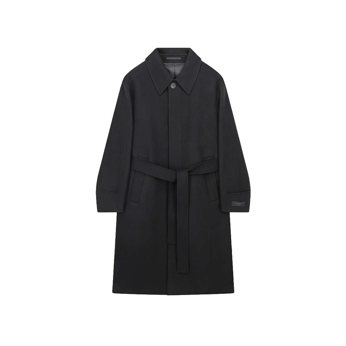 ZI5CT531BK ZIOSONGZIO Belted Balmacaan Handmade Coat Black