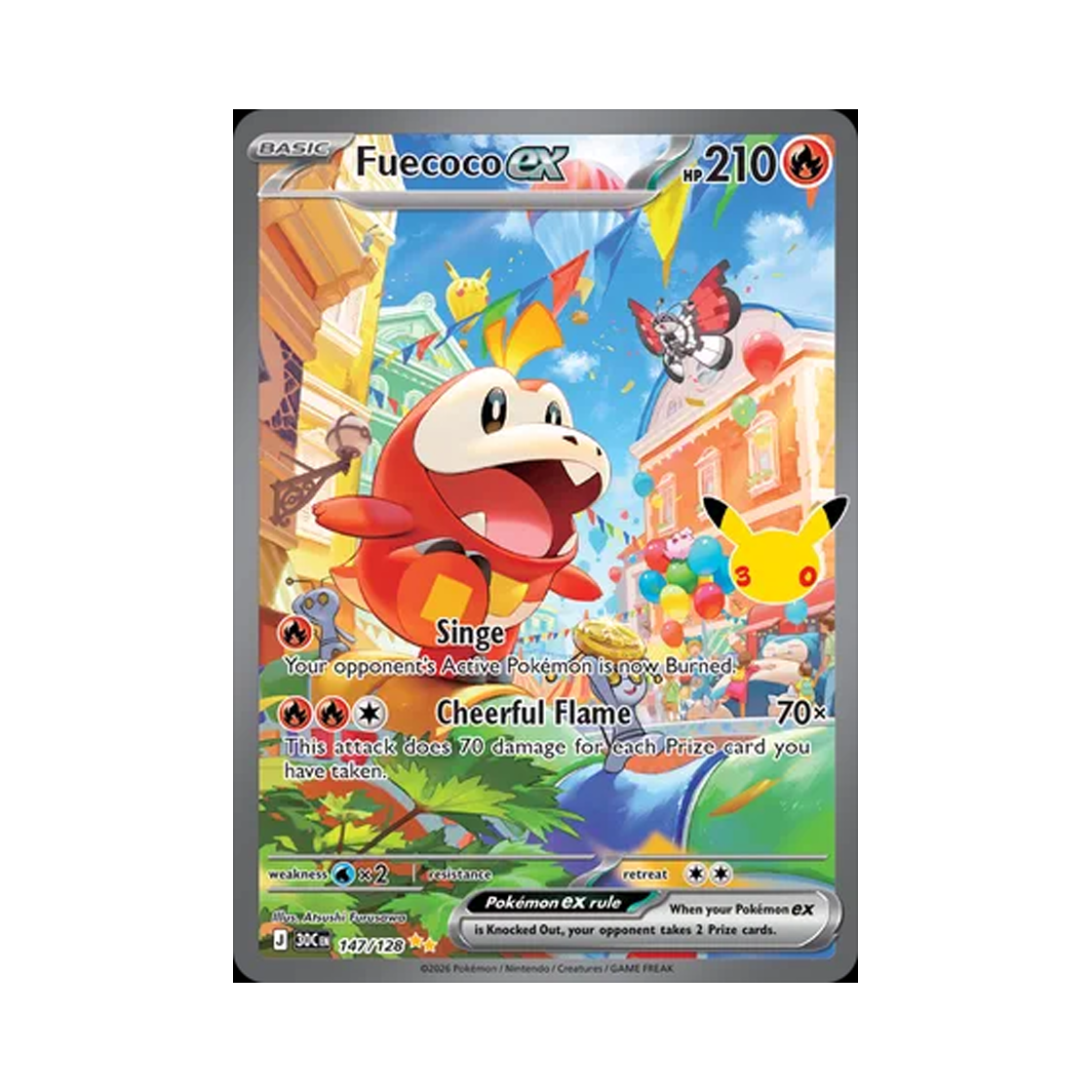 30C147-128 Pokemon TCG Fuecoco ex SAR 30th Celebration (English Ver.)