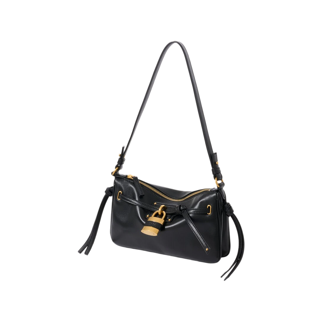 (W) 끌로에 미니 패딩턴 슬링 파우치 스트랩 소프트 레더 블랙((W) Chloe Mini Paddington Sling Pouch with Strap in Soft Leather Black) - 2