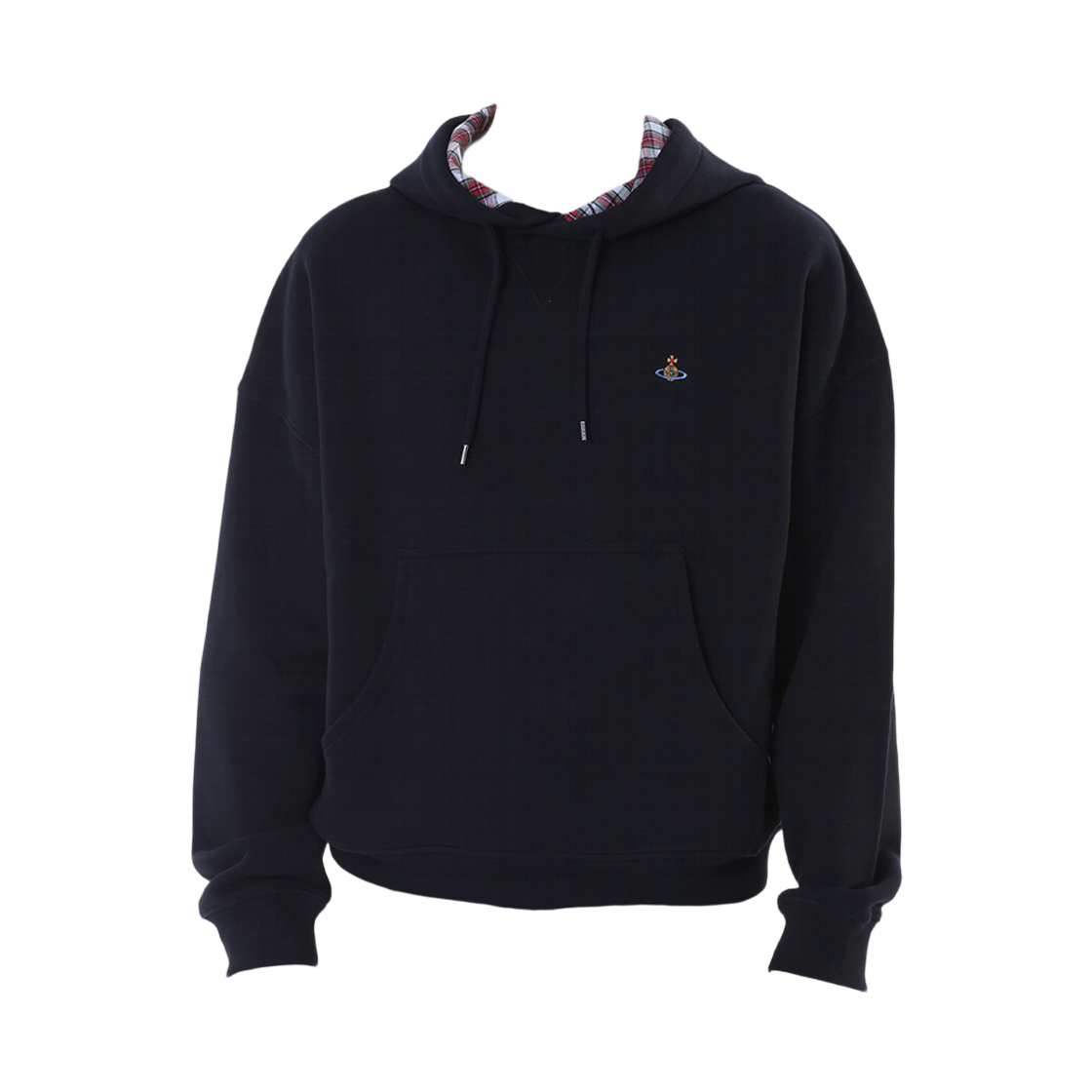 2I01000M-J00AS-O103 Vivienne Westwood Signature Logo Embroidered Hoodie Black