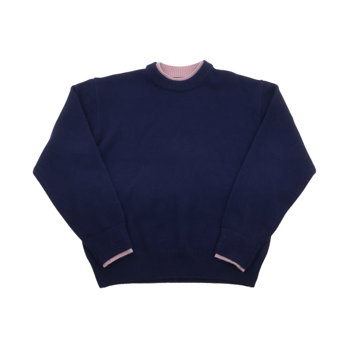 26FW51960 Double Layered Round Knit_Navy