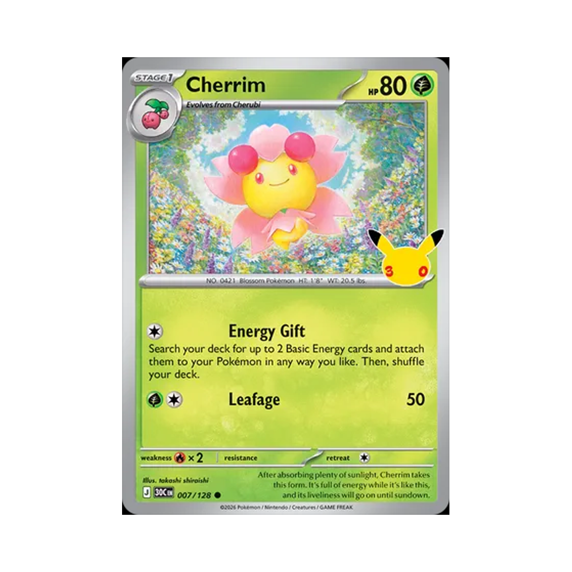 30C007-128 Pokemon TCG Cherrim C 30th Celebration (English Ver.)
