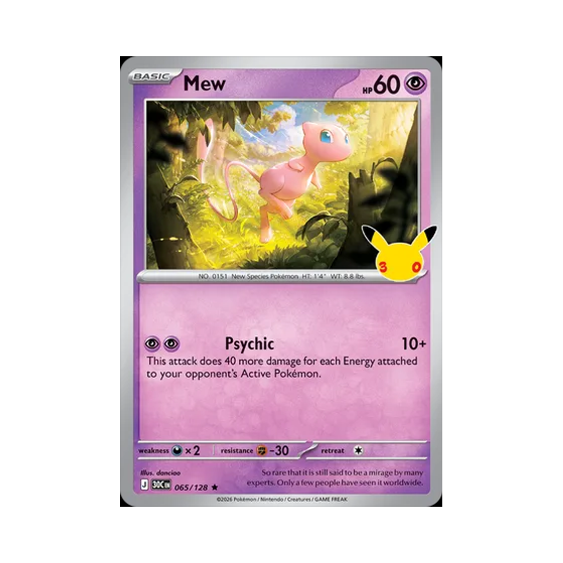 30C065-128 Pokemon TCG Mew R 30th Celebration (English Ver.)