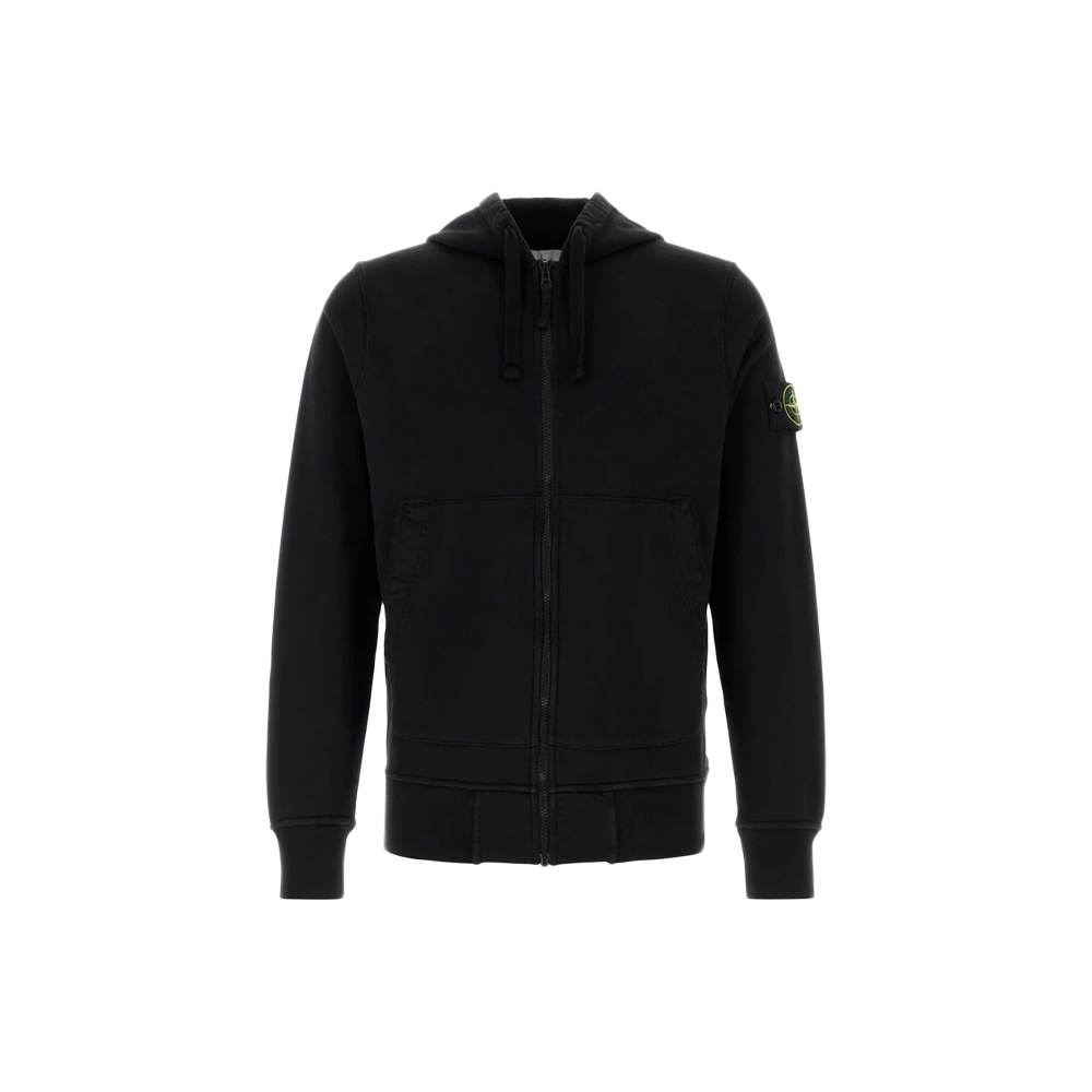 [20% 쿠폰] 스톤 아일랜드 패치 오가닉 코튼 후드집업 블랙 - 26FW([20% 쿠폰] Stone Island Patch Organic Cotton Hooded Zip-up Black - 26FW) - 2