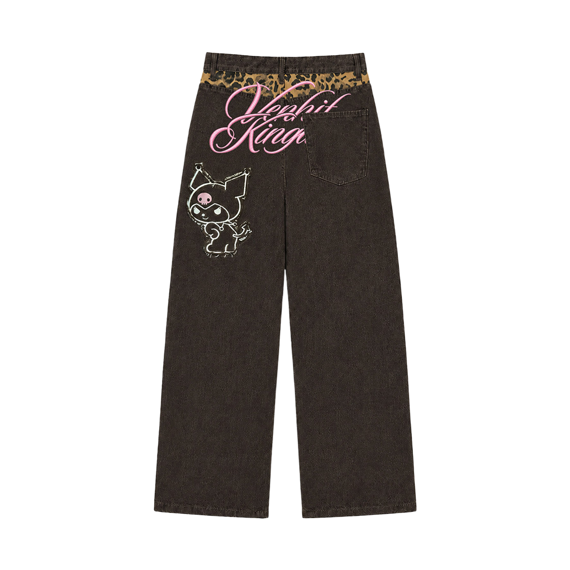 [KREAM 단독] 벤힛 x 쿠로미 아플리케 데님 팬츠 브라운([KREAM 단독] VENHIT x KUROMI Applique Denim Pants Brown) - 2