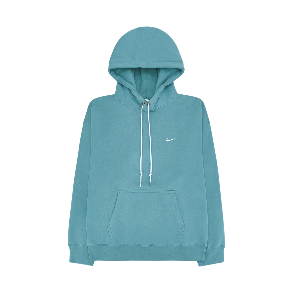 DX1355-464 Nike Solo Swoosh Fleece Pullover Hoodie Denim Turquoise White - US/EU