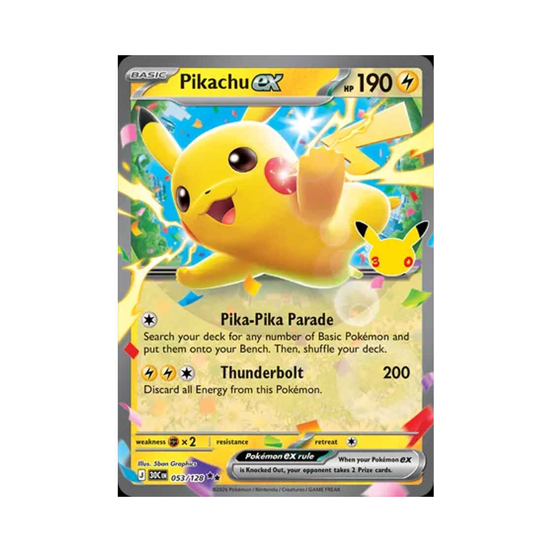 포켓몬 TCG 피카츄 ex RR 30주년 기념 (영문판)(Pokemon TCG Pikachu ex RR 30th Celebration (English Ver.)) - 1