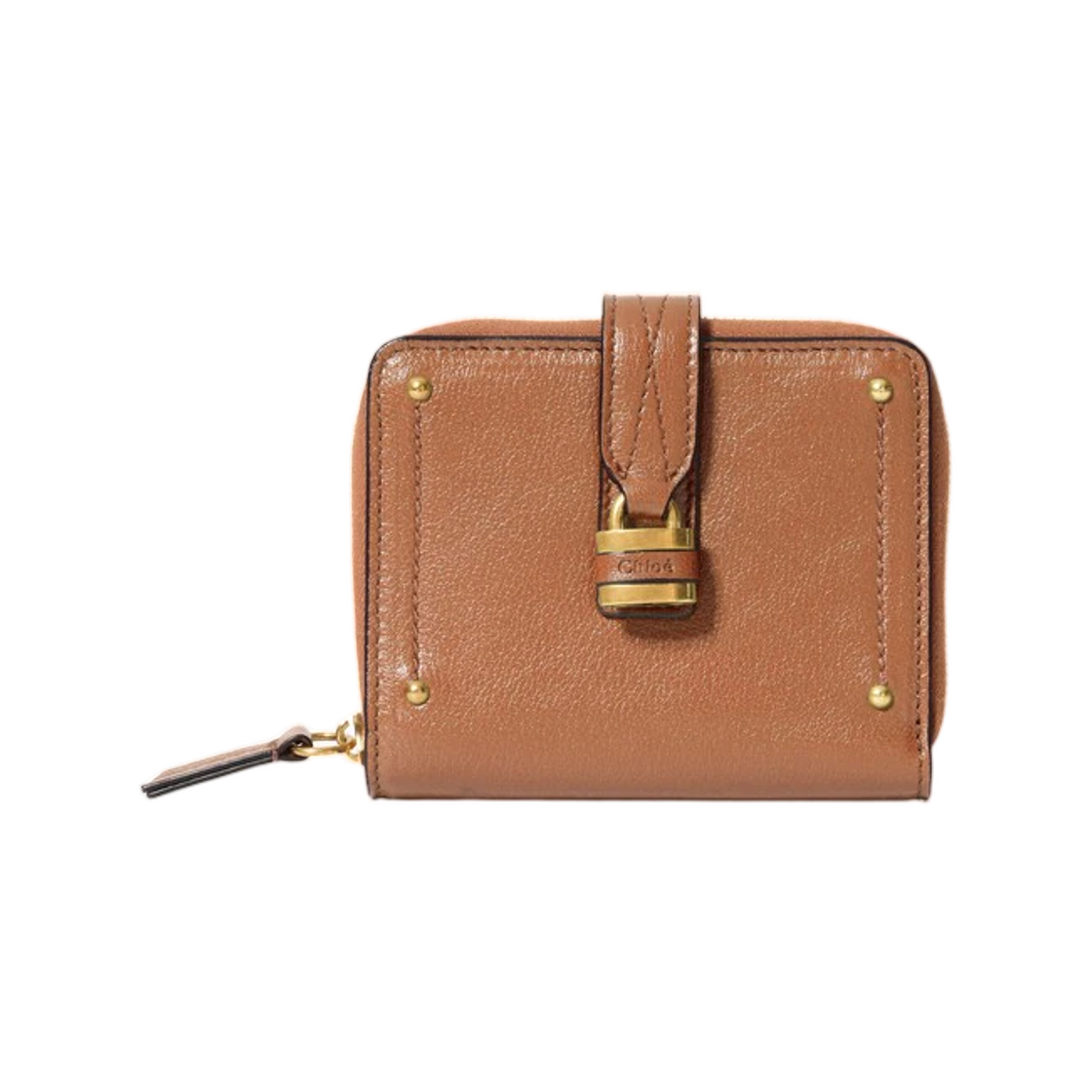 (W) 끌로에 패딩턴 바이폴드 월렛 그레인드 레더 무스탕 브라운((W) Chloe Paddington Bifold Wallet in Grained Leather Mustang Brown)