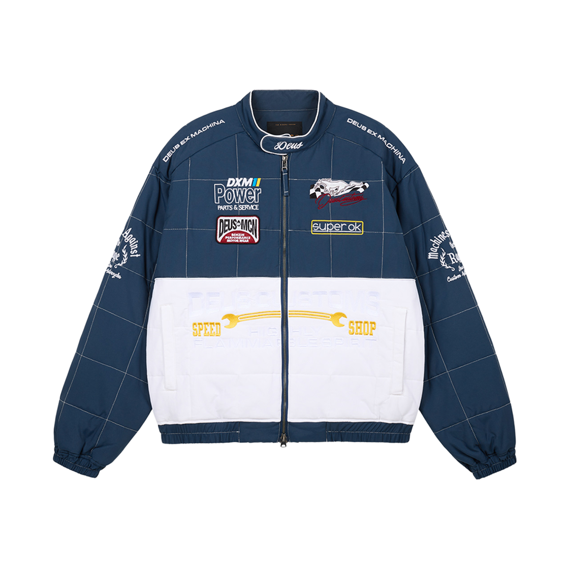 D264UPD250065 [6% 적립] Deus Ex Machina Fuelled Up Moto Padded Jumper Navy