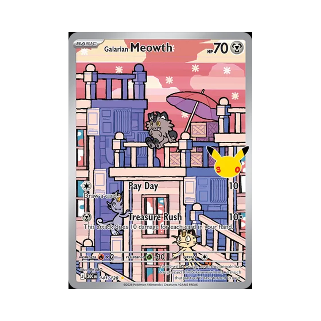 포켓몬 TCG 가라르 나옹 AR 30주년 기념 (영문판)(Pokemon TCG Galarian Meowth AR 30th Celebration (English Ver.)) - 1