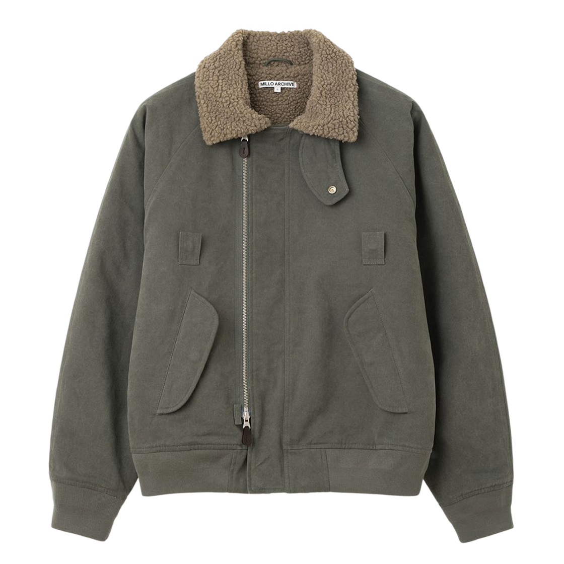 ML925KHG milloarchive Moleskin Slate N2B Crop Bomber Khaki Gray