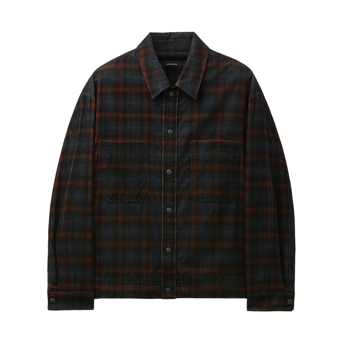 커스텀멜로우 코듀로이 오버셔츠 오렌지(Customellow Corduroy Overshirt Orange)