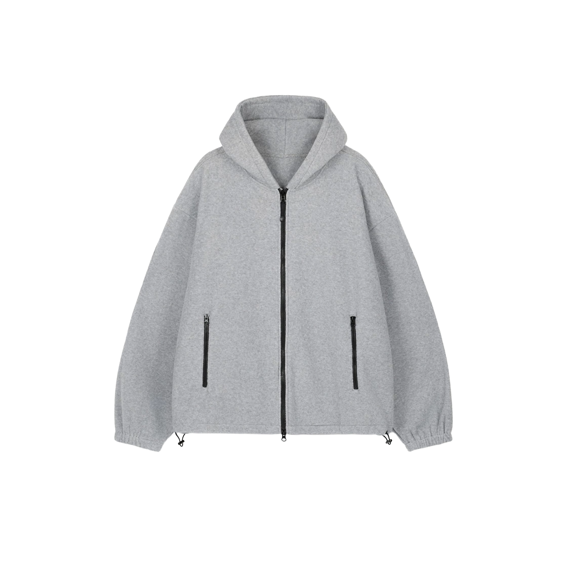 TNJU6F111G2_W TNGT W Oversized Fleece Hoodie Jumper Light Grey