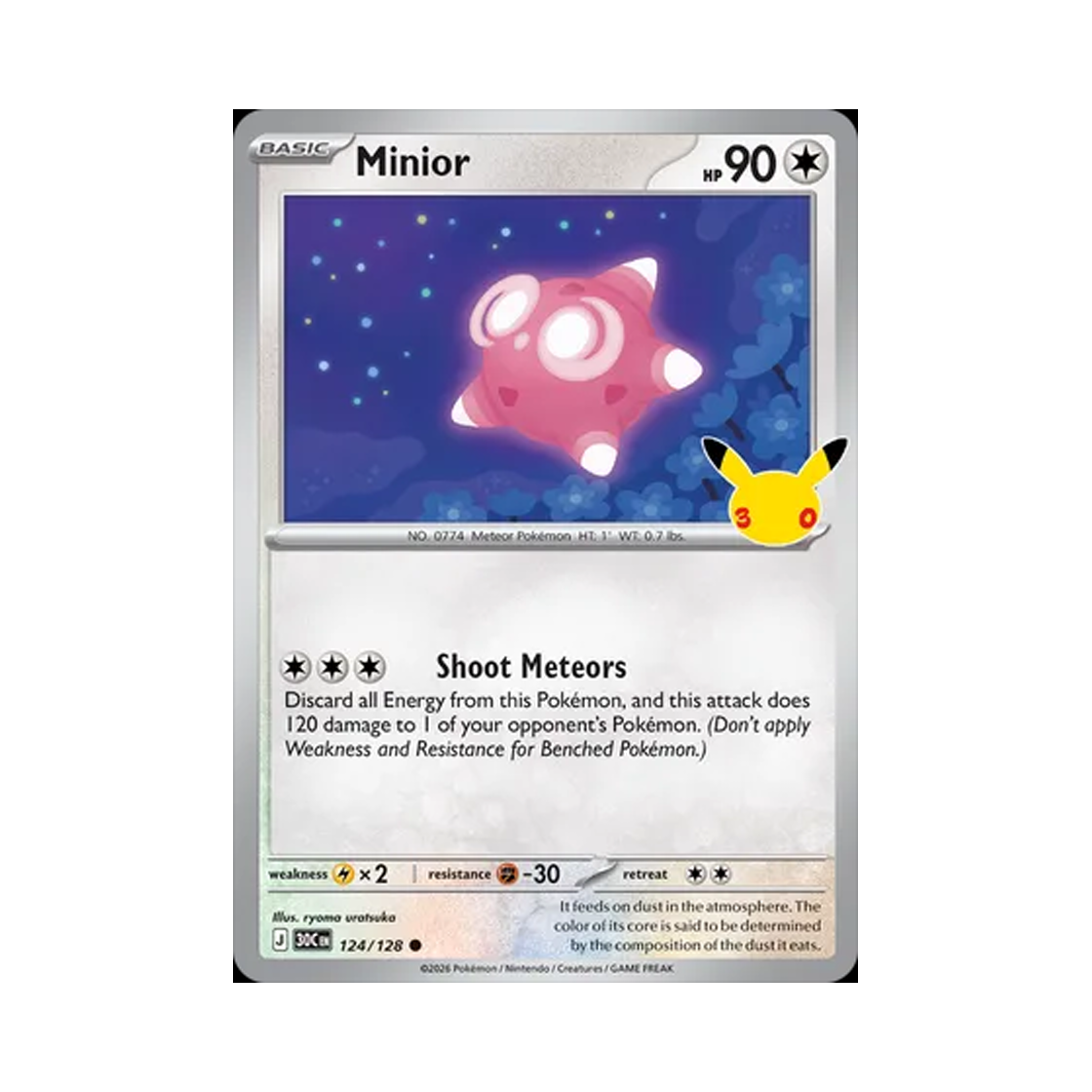 30C124-128 Pokemon TCG Minior C 30th Celebration (English Ver.)