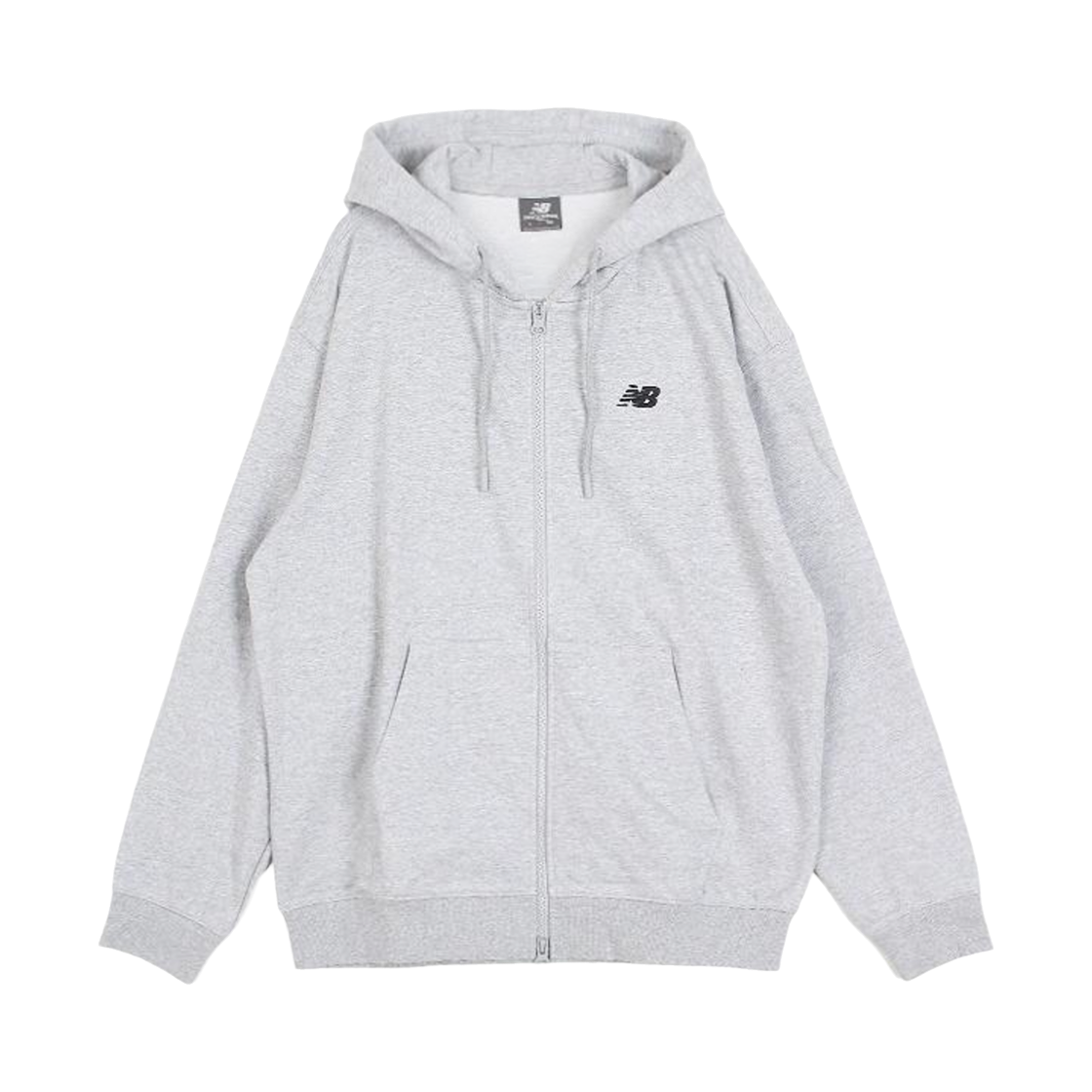 NBMDFCO103-AC New Balance Essential Logo Hoodie Zip Up Melange Grey