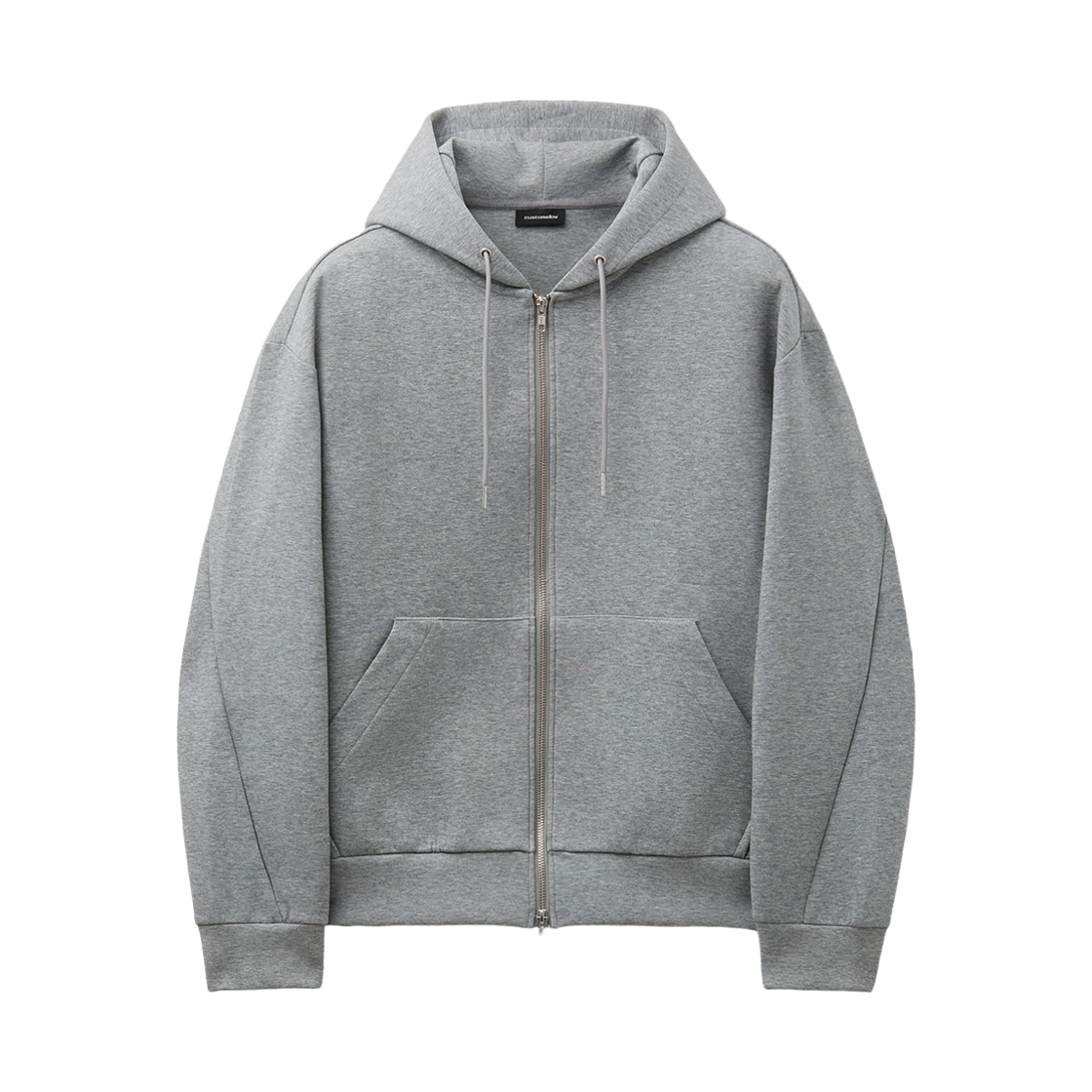 커스텀멜로우 오버핏 후드 집업 그레이(Customellow Oversized Hooded Zip-Up Gray)