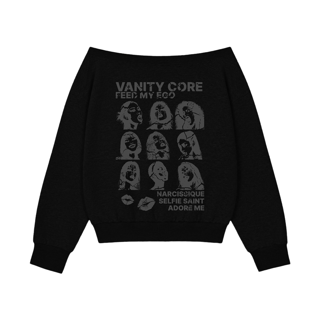 벤힛 VANITY CORE 오프숄더 스웻셔츠 블랙(Venhit VANITY CORE Off-Shoulder Sweatshirt Black) - 2