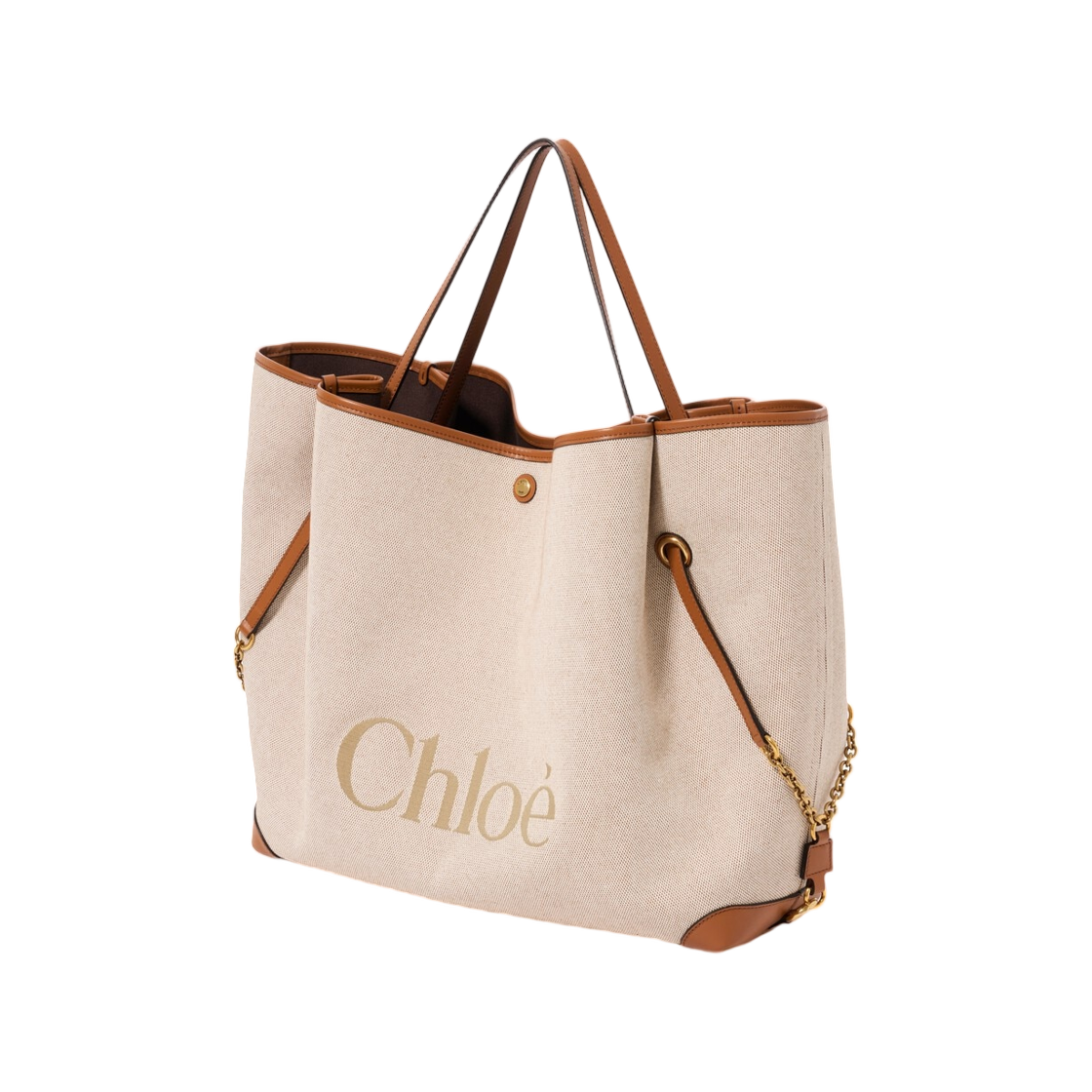 끌로에 라지 끌로에 클로버 더블 캐리 백 캔버스 클레이 브라운(Chloe Large Chloe Clover Double Carry Bag in Canvas Clay Brown) - 2