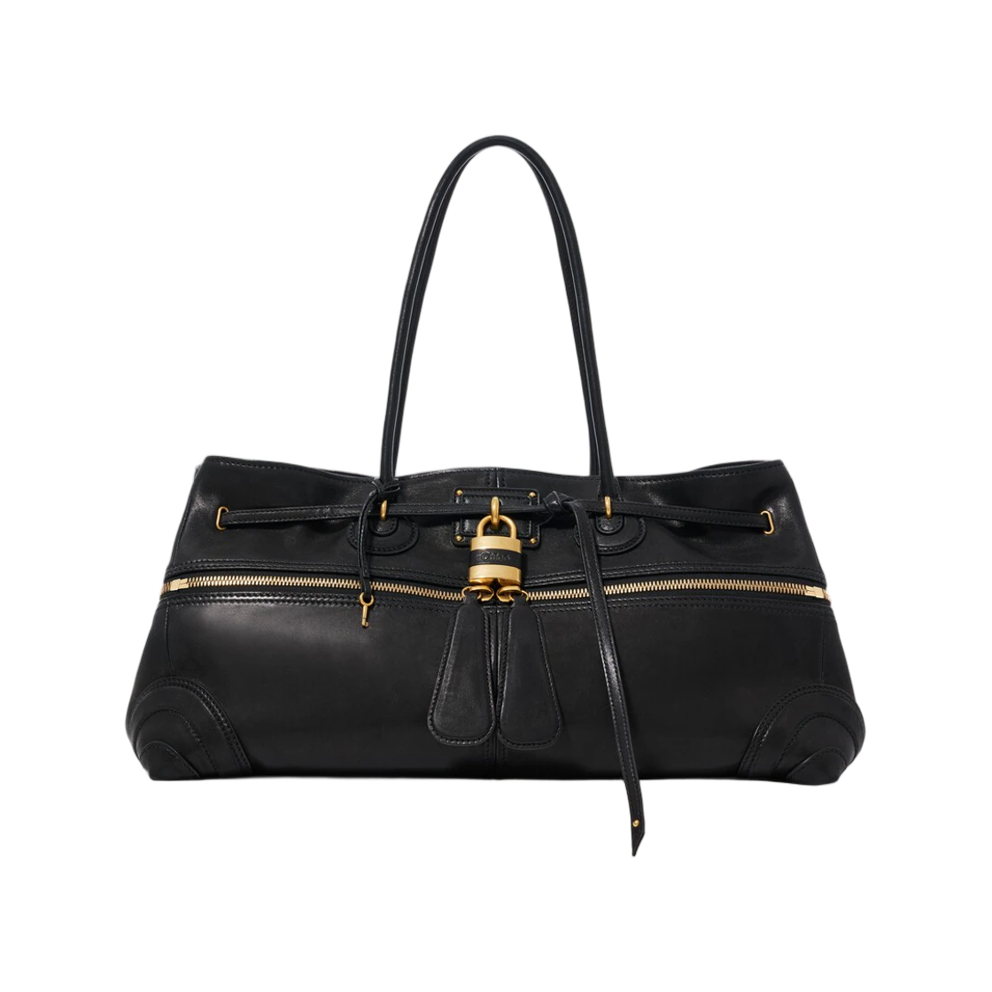 CH26WS824T22001 Chloe Large Paddington Sling East West Bag in Soft Leather Black